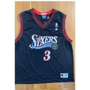 Allen Iverson 3 Philadelphia 76ers Champion Jersey Sixers Men's Medium RARE